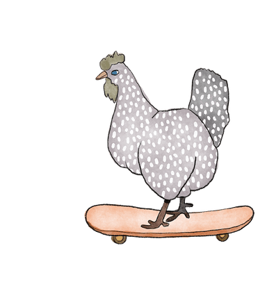 Rooster on the skate